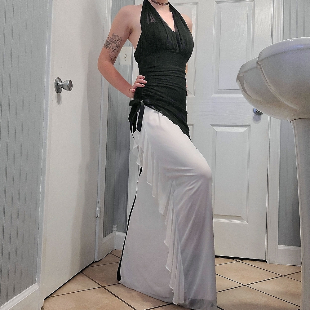 black and white dress